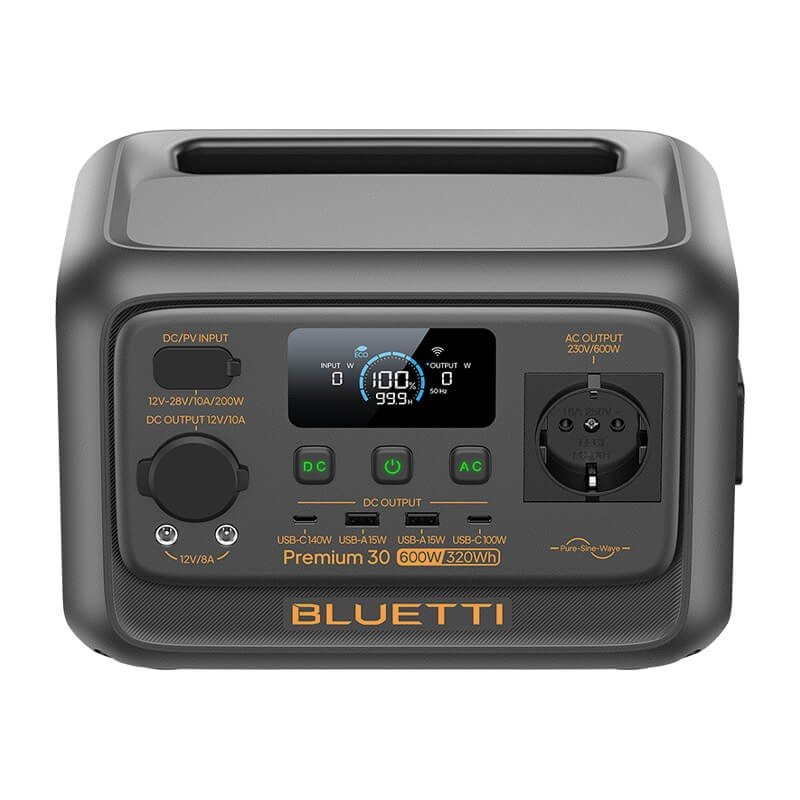 Bluetti Premium 30 V2 powerstation, LiFePO4 320 Wh, 600 W AC-uitgang – weergave 4