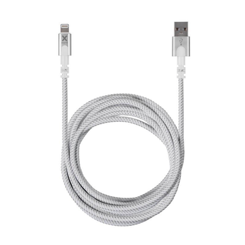 Xtorm Original USB auf Lightning Kabel, 3 m, weiß, Nylongewebe – Ansicht 2