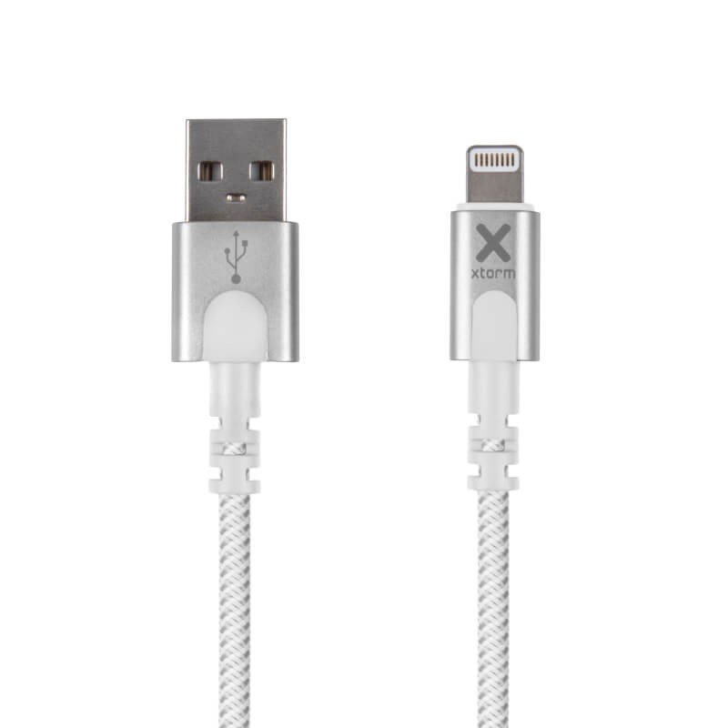Xtorm Original USB auf Lightning Kabel, 3 m, weiß, Nylongewebe – Ansicht 3