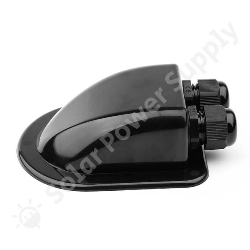 Black ABS Dual Cable Entry for Solar Installations, 13 x 9.5 x 4 cm – view 2
