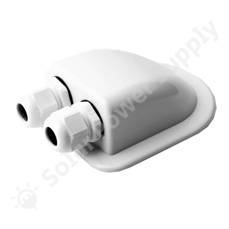 White ABS Double Solar Cable Gland, 13 x 9.5 x 4 cm – view 1