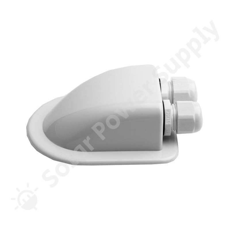 Double passe-câble solaire en ABS blanc, 13 x 9,5 x 4 cm – vue 2