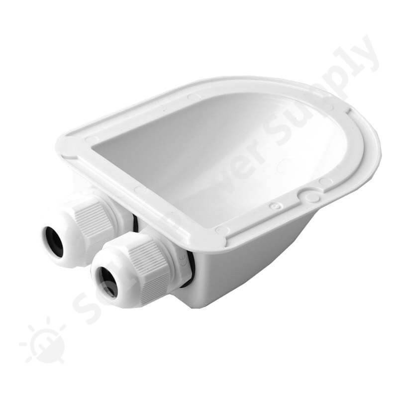 Double passe-câble solaire en ABS blanc, 13 x 9,5 x 4 cm – vue 3