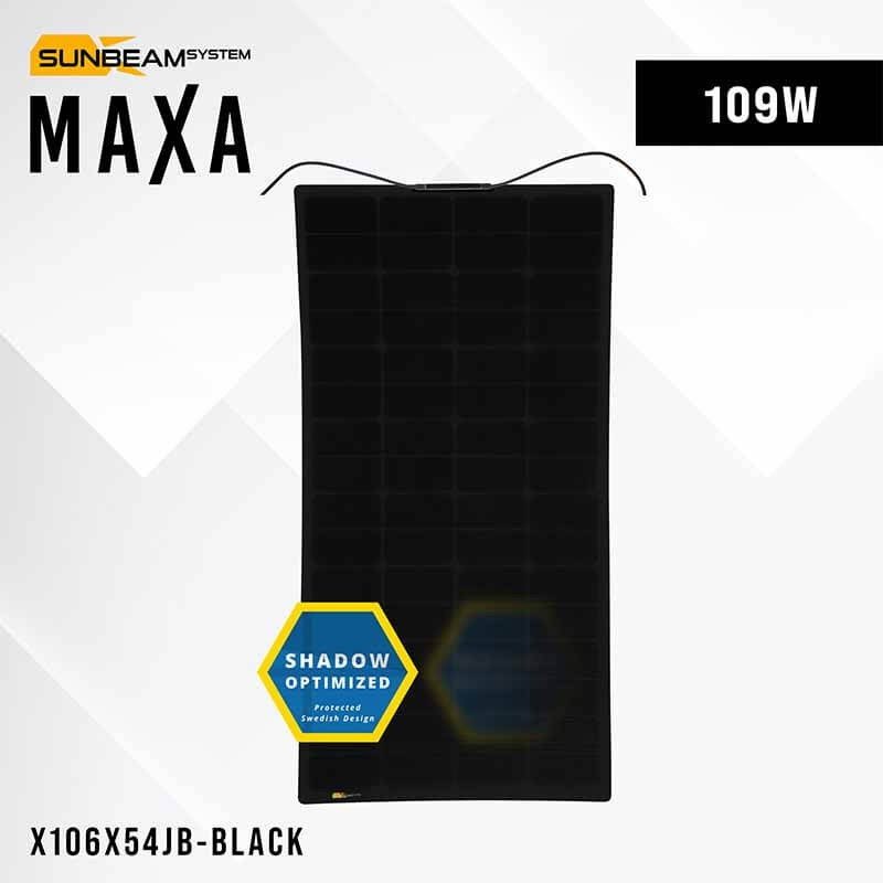 SUNBEAMsystem Maxa 109 W noir : panneau solaire souple, sortie boîtier – vue 2
