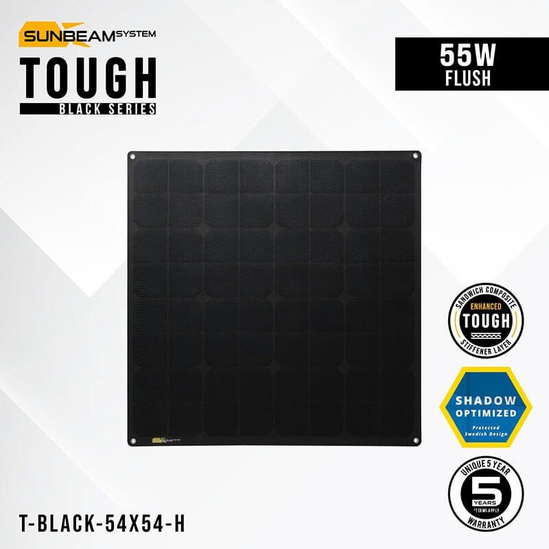 SUNBEAMsystem Tough 55 W zwart compact flexibel zonnepaneel, 54,5 x 53,5 cm – weergave 4