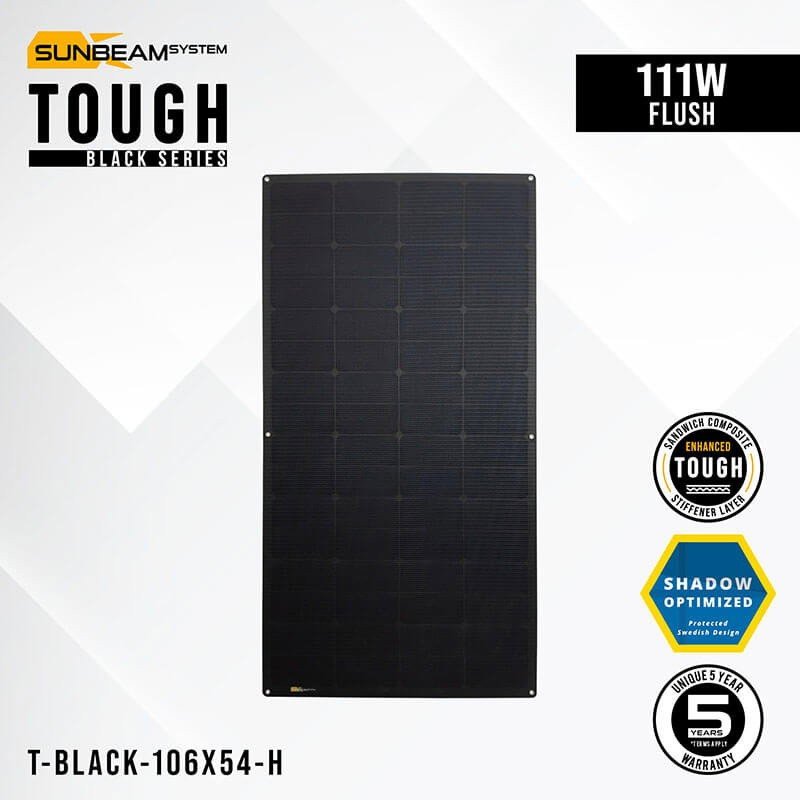 SUNBEAMSystem Tough Black Solarmodul 111 W mit Eckösen, 106 x 54 cm – Ansicht 4