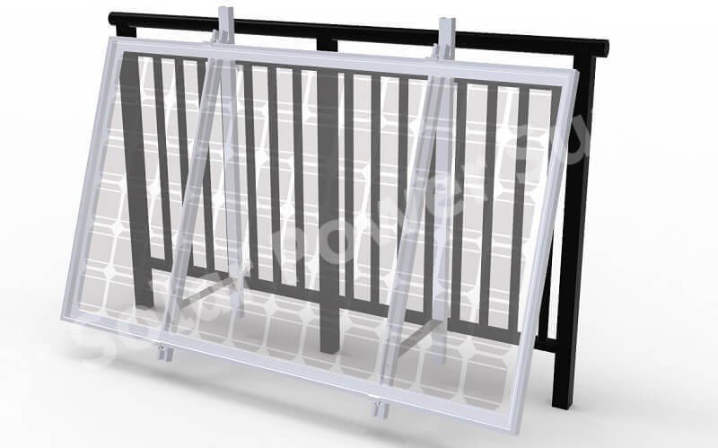 Balkon-Halterung für Solarmodule, Neigung 9-20° einstellbar, 5 kg – Ansicht 1