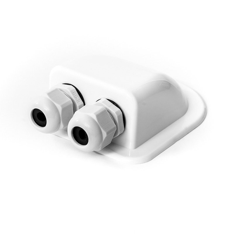 Wattstunde Two-Entry Solar Roof Lead-Through, White ABS – view 1