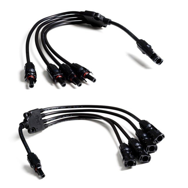 Wattstunde MC4 T-Stecker Set 4 für Parallelbetrieb, 30 cm lang – Ansicht 1