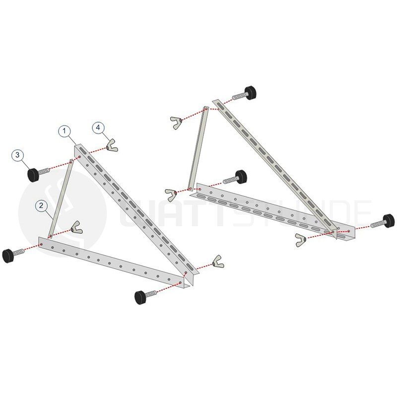 Wattstunde verstelbare aluminium zonnepaneelhouder, 80 cm – weergave 3