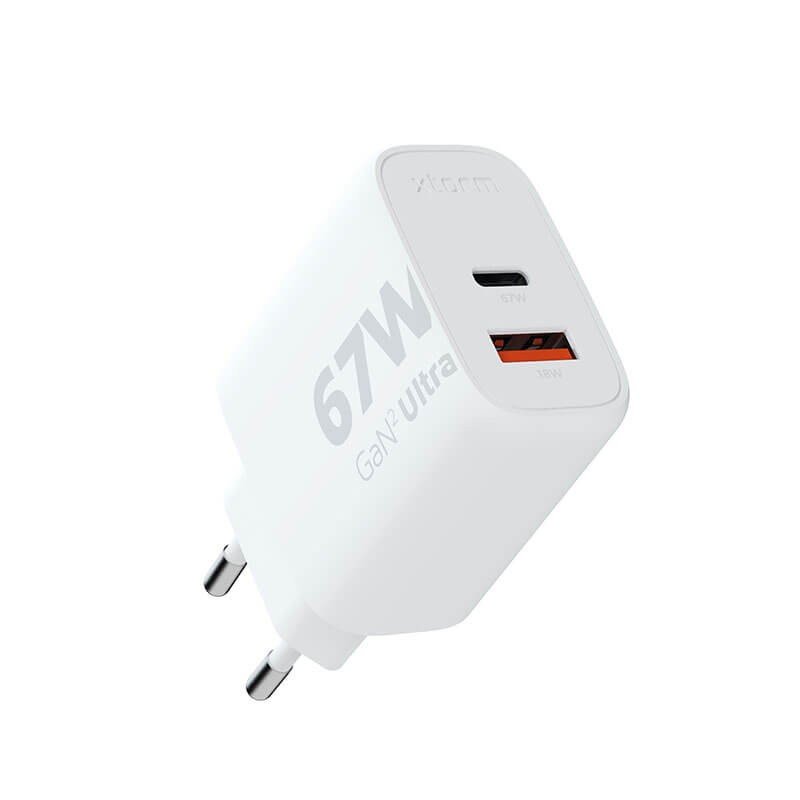 Xtorm GaN2 Ultra 67 W : mini chargeur secteur USB-C PD et USB-A, 88 g