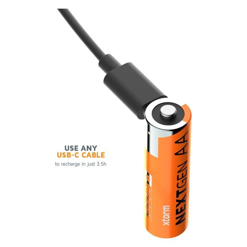 Xtorm NextGen AA Rechargeable Batteries, USB-C Charging, Set of 4 – view 3
