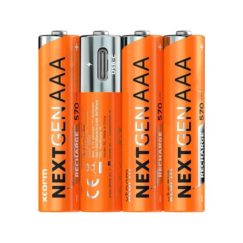 Xtorm NextGen : lot de 4 accus AAA rechargeables via USB-C